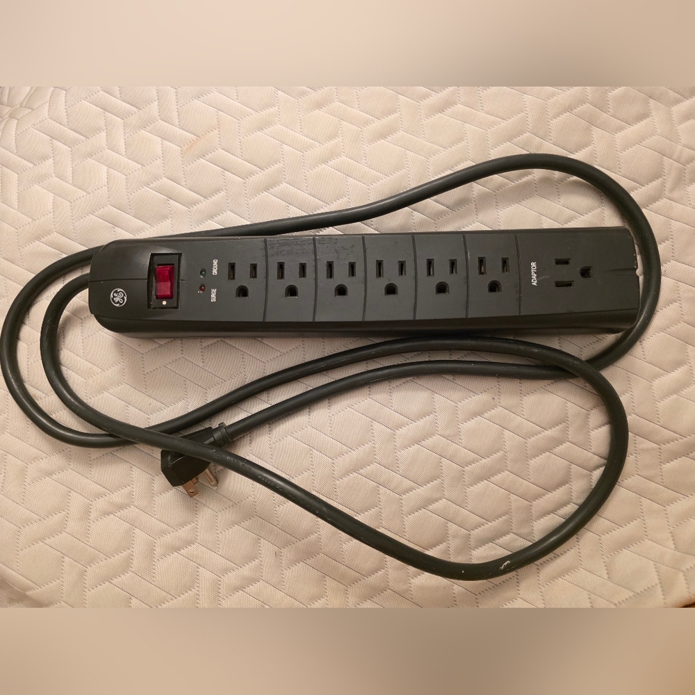 Black Power Strip with Surge Protection